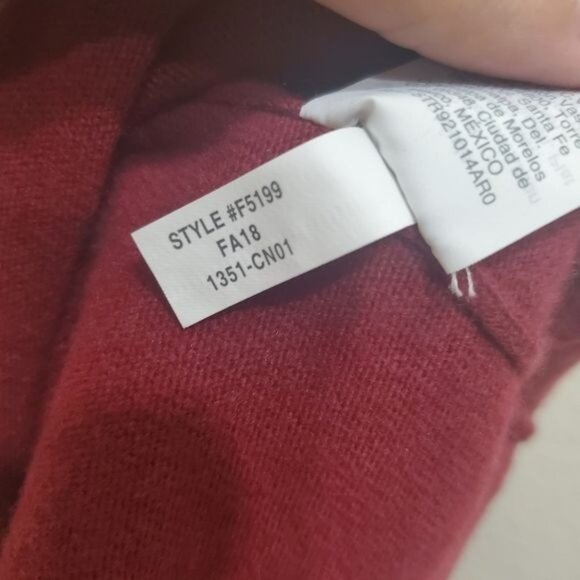 J. CREW Womens Sweater SZ L Teddie‎ Wool Cotton Pullover Burgundy Ribbed Soft - Picture 8 of 9